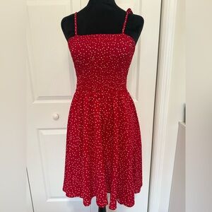 Elegant Red Polka Dot Dress